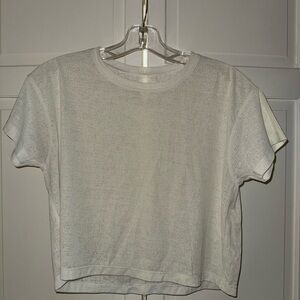 Lululemon White Mesh Top size S
